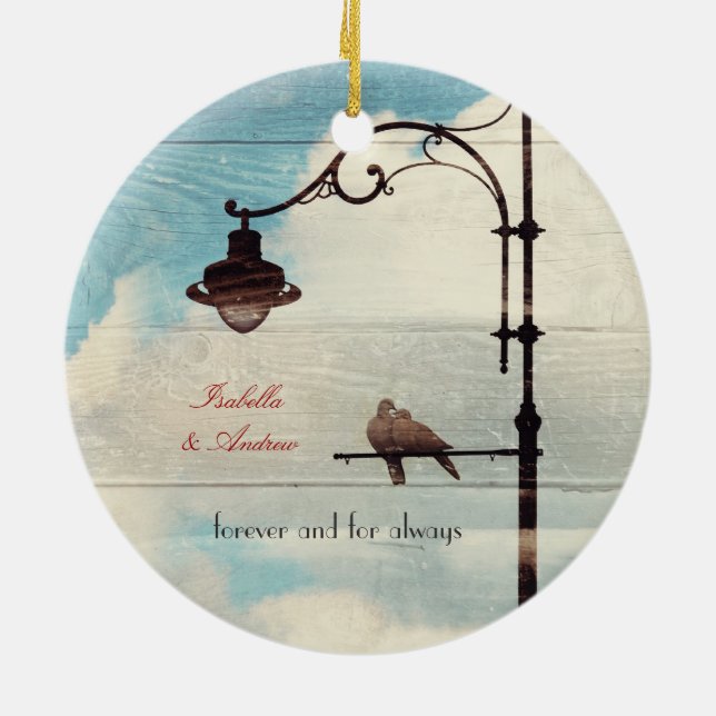 Schildkröte-Tauben - Liebe und Treue Keramikornament (Hinten)