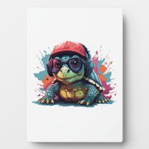 Schildkröte Tier Kunst ich cool süße Schildkröte  Fotoplatte