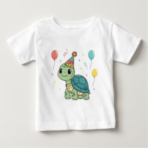 Schildkröte trägt einen Party-Hut Baby T-shirt