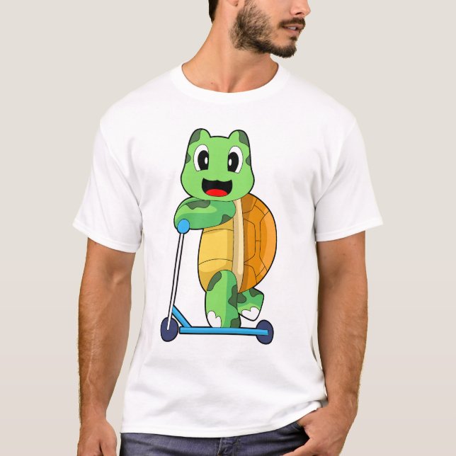 Schildkröte Trittroller T-Shirt (Vorderseite)