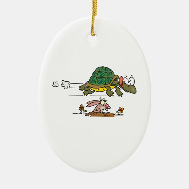 Schildkröte und der lustige Cartoon Keramik Ornament (Vorne)