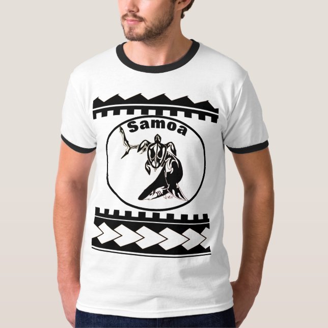 Schildkröte-und Haifisch-Samoa-Inseln Wecker T-Shirt (Vorderseite)