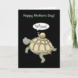 Schildkröte und Schnecke Wheel! Muttertagskarte. Karte