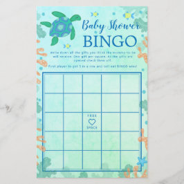 Schildkröte unter dem Sea Baby Shower Bingo Game