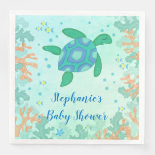 Schildkröte unter der SeeBabyparty Serviette