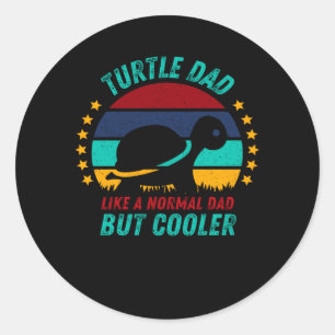 Schildkröte Vater - Cool Tortoise Pater Geschenk Runder Aufkleber