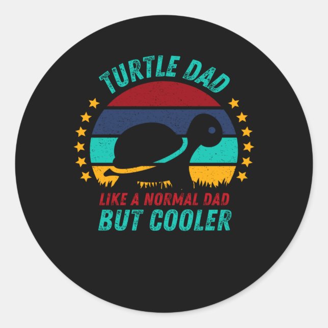 Schildkröte Vater - Cooles Tortoise Father Gift Runder Aufkleber (Vorderseite)