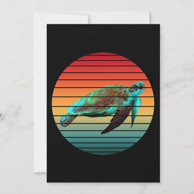 Schildkröte Vintag Einladung (Vorderseite)