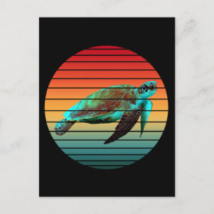 Schildkröte vintage   postkarte