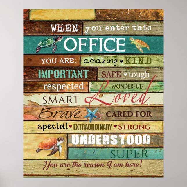 Schildkröte - Wenn Sie dieses Büro betreten Poster (Vorne)