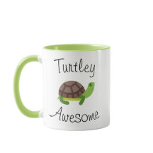 Schildkröte-Wortspiel-Grün-Tasse