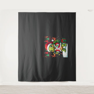 Schildkröte Xmas Lichter Hässlicher Santa Schildkr Wandteppich
