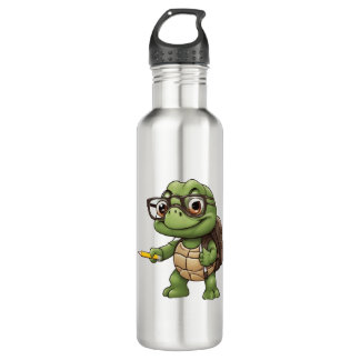 Schildkröte zurück zur Schule Edelstahlflasche