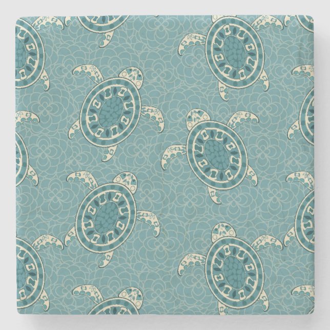 Schildkrötehintergrund Steinuntersetzer (Vorderseite)