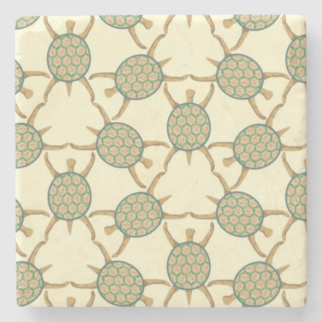 Schildkrötemuster Steinuntersetzer (Vorderseite)