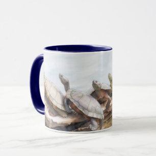 Schildkröten auf einem Baumstamm im Wasser Schildk Tasse