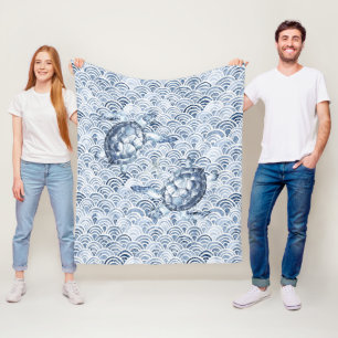 Schildkröten auf Waves Fleecedecke