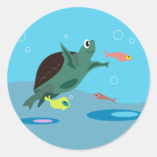 Schildkröten-Aufkleber Runder Aufkleber