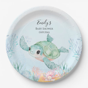 Schildkröten-Baby-Party-Papierteller Pappteller