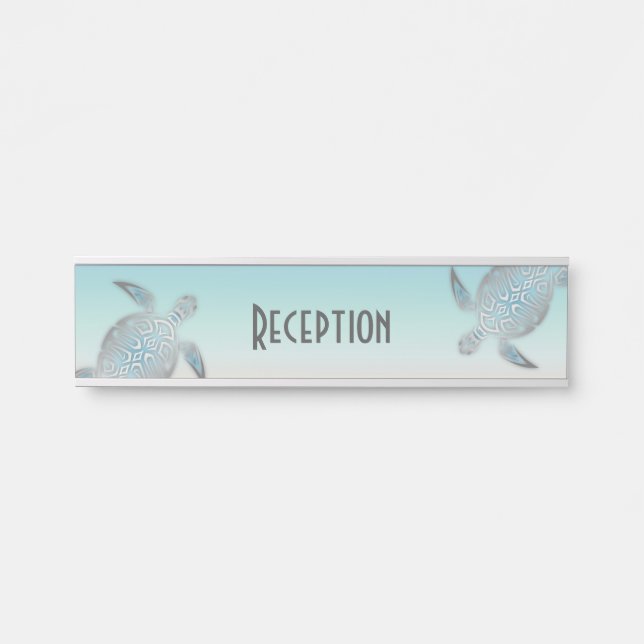 Schildkröten Beach Hotel Schreibtisch Name Plakat Türschild (Vorderseite )