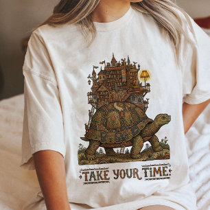 Schildkröten-Bibliotheks-Schloss Nimm Dir Zeit Kun Tri-Blend Shirt
