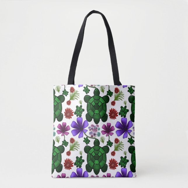 Schildkröten-Blumenmuster Tasche (Vorderseite)