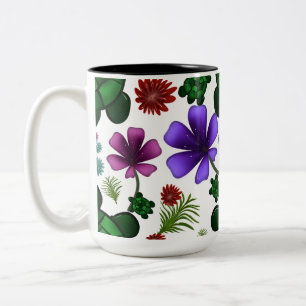 Schildkröten-Blumenmuster Zweifarbige Tasse