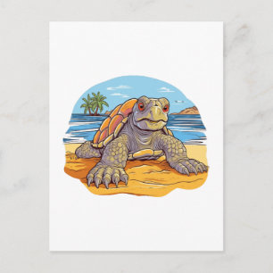 Schildkröten-Carton-Strand Postkarte