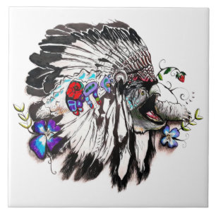 Schildkröten-Clan – Native American Feine Kultur Fliese