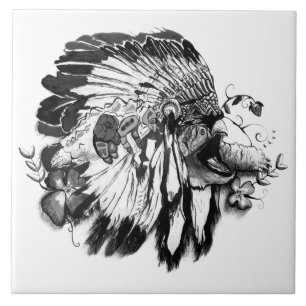 Schildkröten-Clan – Native American Fine Schwarz u Fliese