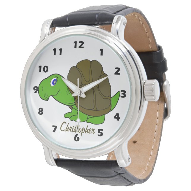 Schildkröten-Design Personalized Armbanduhr (Schrägansicht)