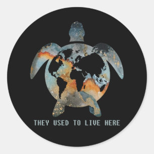 Schildkröten, die sie hier lebten, Erdschildkröten Runder Aufkleber