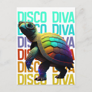 Schildkröten-Disco-Diva Postkarte
