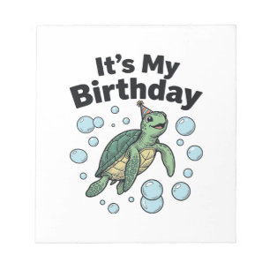 Schildkröten-Geburtstags-Shirt-Design_1 Notizblock