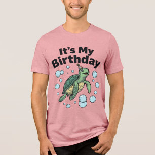 Schildkröten-Geburtstags-Shirt-Design_1 Tri-Blend Shirt