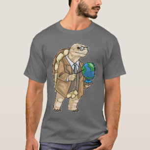 Schildkröten-Geschichtslehrer-Globus T-Shirt