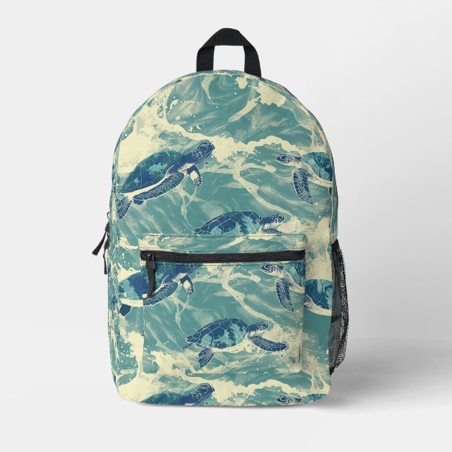 Schildkröten Harmonie des Ozeans Bedruckter Rucksack (Vorderseite)