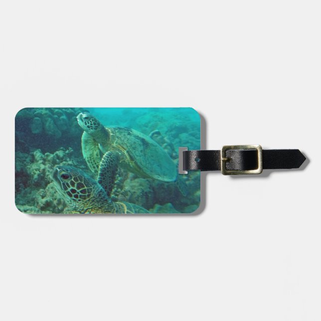 Schildkröten Hawaiis Honu Gepäckanhänger (Vorderseite horizontal)