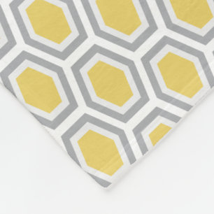 Schildkröten-Hexagon-Muster-Gelb-Grau Fleecedecke