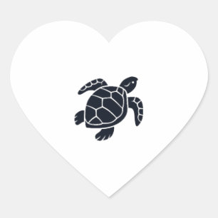 Schildkröten-Logo-Emblem Rotwangen-Schmuckschildkr Herz-Aufkleber