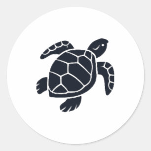Schildkröten-Logo-Emblem Rotwangen-Schmuckschildkr Runder Aufkleber