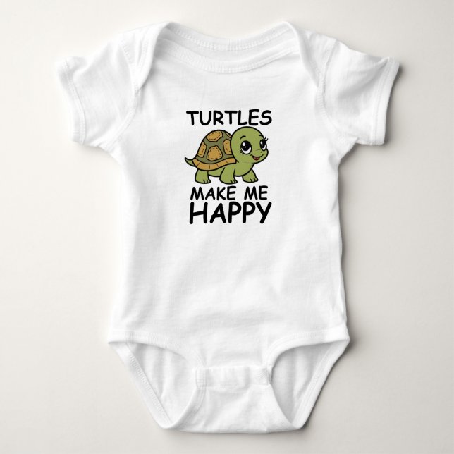 Schildkröten machen mich glücklich baby strampler (Vorderseite)