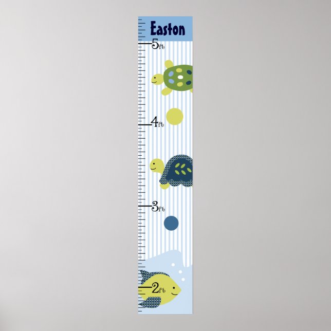 Schildkröten/Meer Lebenswachstumsdiagramm Behalten Poster (Vorne)