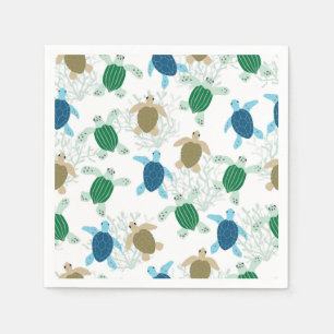 Schildkröten-Papier-Servietten, Unterwasser-Partya Serviette