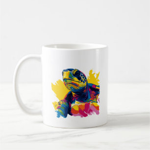 Schildkröten-Porträt-Illustration Aquarellmalerei Kaffeetasse
