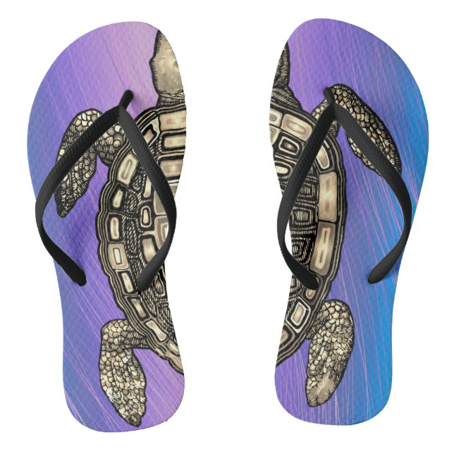 Schildkröten-Power-Flickwerk Flip Flops (Fußbett)