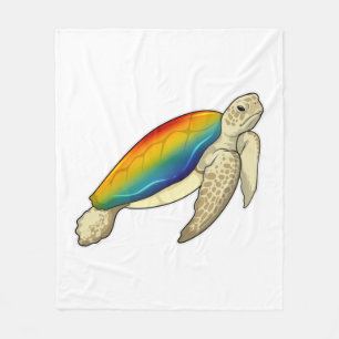 Schildkröten-Regenbogen Fleecedecke