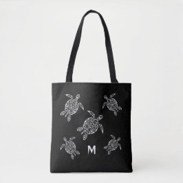 Schildkröten, Schwarz-weiße Seefahrermonogramm Tasche