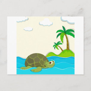 Schildkröten schwimmen im Meer Postkarte