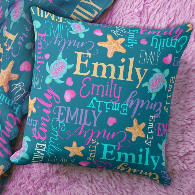 Schildkröten, Seesterne und Herz sind gemustert Kissen (Von Creator hochgeladen)